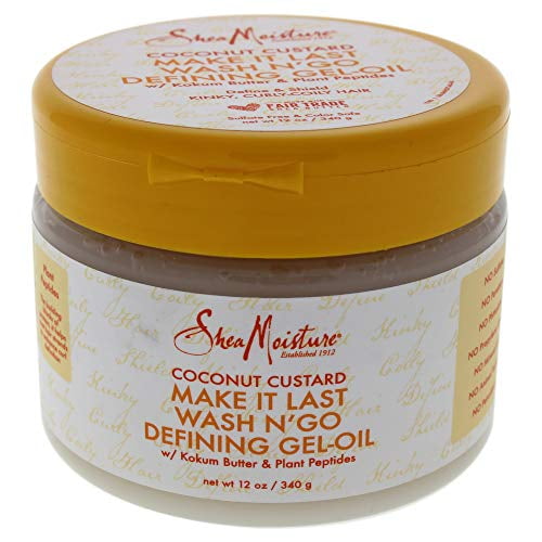 SHEA MOISTURE Coconut Custard Make It Last Wash N Go Defining Gel Oil Unisex Gel 12 Ounce (Pack of 1)