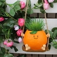 thumbnail image 4 of Maceta colgante de resina naranja para suculentas, para decorar el jardín de casa, 4 of 8
