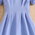 thumbnail image 6 of RTKFRFLM Girls Summer Short Sleeve Shirt Dress with Lapel Collar Kids Simple Solid Color Pleated A-Line Gown Toddler Elegant Preppy Style School Uniform Dress Soft Breathable Cotton Outfits, 6 of 6