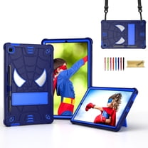 Dteck for Samsung Galaxy Tab S6 Lite Case 2022/2020 Model SM-P610/P613/P615/P619 with Pencil Holder, Heavy Duty Hybrid Shockproof Rugged Kids Case with Kickstand Crossbody Shoulder Strap,Navy Blue