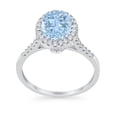 thumbnail image 3 of Art Deco Oval Ring Aquamarine CZ 925 Sterling Silver Size 5, 3 of 5