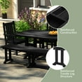 thumbnail image 2 of WestinTrends HDPE Plastic Slatted Top Design and Easy Assembly Dining Trestle Bench Black, 2 of 9