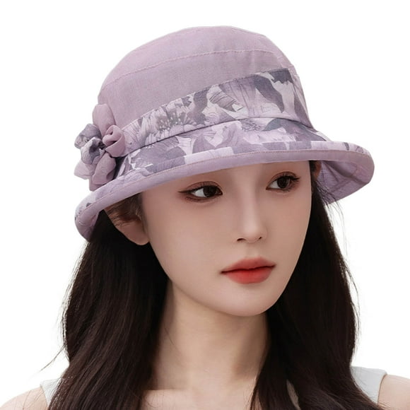 GDREDA Mens Baseball Caps Women's Hat Bridal Wedding Tea Party Wide Brimmed Summer Sun Hat Ladies Outdoor Elegant Temperament Sun Hat Pink,M