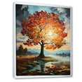 thumbnail image 2 of Designart "Orange Blue Maple Tree Majestic Maple" Floral Floater Framed Canvas Print, 2 of 7
