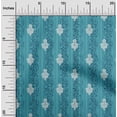 thumbnail image 1 of oneOone Cotton Jersey Teal Blue Fabric Stripe|Leaves & Floral Block Dress Material Fabric Print Fabric By The Yard 58 Inch Wide, 1 of 4