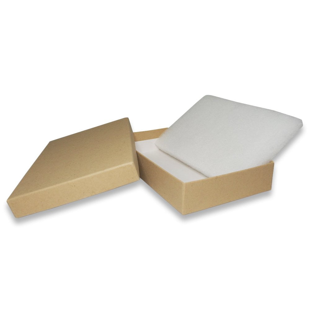 N'icePackaging - 100 Qty Kraft Imported Cotton Filled Bracelet Jewelry Boxes - for Bracelets/Watches & Thin Necklaces - 8" x 2" x 1"