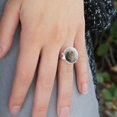 thumbnail image 2 of Shorthair Tabby Kitten Cat Computer Mouse Keyboard Silver Plated Adjustable Novelty Ring, 2 of 4