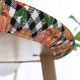 thumbnail image 6 of Autumn Pumpkins Checkerboard Tablecloth with Elastic Edge, Round Table Cloth Happy Thanksgiving Washable Reusable Table Cover for Kitchen Dining Party Picnic, Medium, 6 of 6