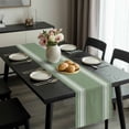 thumbnail image 2 of Dark Sage Green Table Runner 70 Inches Long, Farmhouse Sage Green White Striped Kitchen Coffee Dining Table Decoration for Home Party Birthday Wedding Home Decor 13x70 Inches, 2 of 8