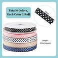 thumbnail image 2 of 6 Colors 3/8 inch Dot Grosgrain Ribbon Grosgrain Polka Dot Craft Ribbon Polyester Polka Dot Print Grosgrain Ribbon for Gift Wrapping Crafting Wedding 24 Yard/Roll DIY, 2 of 6