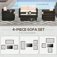 thumbnail image 6 of Outsunny 4-Piece Rattan Furniture Set, Chairs, Loveseat, and Table, Beige, 6 of 11