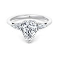 thumbnail image 2 of Katrina- Moissanite Pear Shape Lab Diamond Engagement Ring With Pear Sidestones, 2 of 4