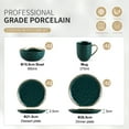 thumbnail image 3 of LOVECASA, Series Sweet, 48-Piece Stoneware Dinnerware Sets, Dark Green and Gold Dinner Set, Service for 12, 3 of 8