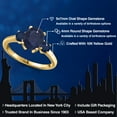 thumbnail image 2 of Gem Stone King 10K Yellow Gold Blue Sapphire Engagement Ring for Women | 2.90 Cttw | Oval 9X7MM | Gemstone September Birthstone | Size 6, 2 of 6