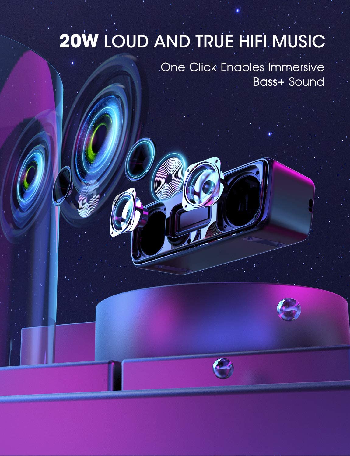 mpow bass bluetooth speaker