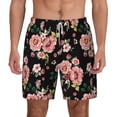 thumbnail image 2 of Goofa Rose Flowers Printed Men's Swim Trunks Board Shorts Quick Dry Mens Swimming Trunks with Compression Liner,Breathable Fit Hawaii Beach Shorts-3X-Large, 2 of 9