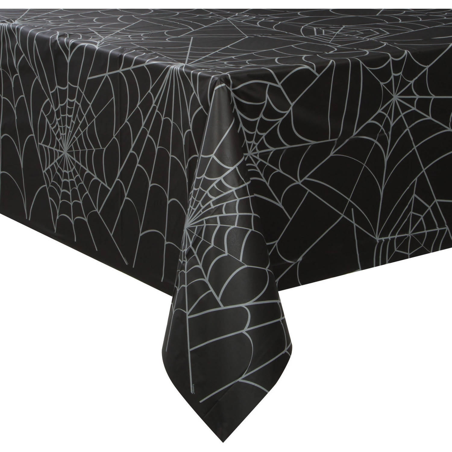 3 pack Black Spider Web 54 x 108 Plastic Tablecover Tablecloth Halloween Party Supplies Decoration