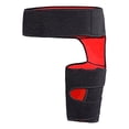 thumbnail image 4 of Hip Brace Compression Wrap Pulled Quadriceps Muscles Support Brace Thigh Compression Sleeve for Quad Muscle Strains, Both Legs, Men, Women Black and Red, 4 of 9