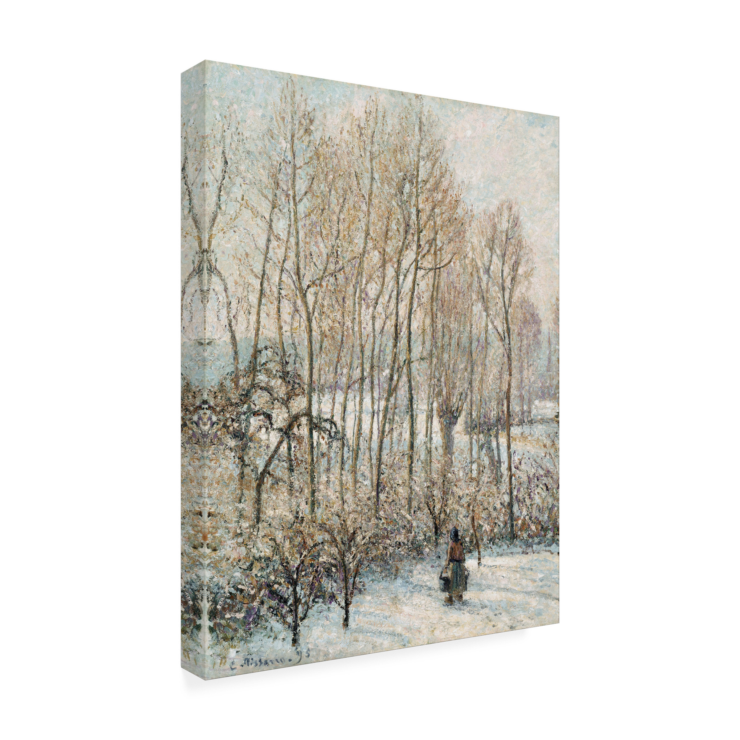 Pissarro 'Morning Sunlight on the Snow' Canvas Art