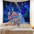 thumbnail image 5 of Tapiz de pared con nebulosa galáctica, 180 x 230 cm, arte abstracto, psicodélico, hippie, tapiz decorativo de pared con planetas, hongos y patrones de relámpagos, 5 of 5