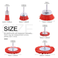 thumbnail image 1 of 12Pcs Nylon Filament Abrasive Wire Brush Wheel & Cup Brush Set with 1/4 Inch ,6 Sizes Nylon Set Perfect, 1 of 6