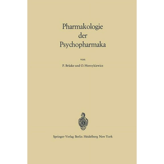 Pharmakologie Der Psychopharmaka, (Paperback)