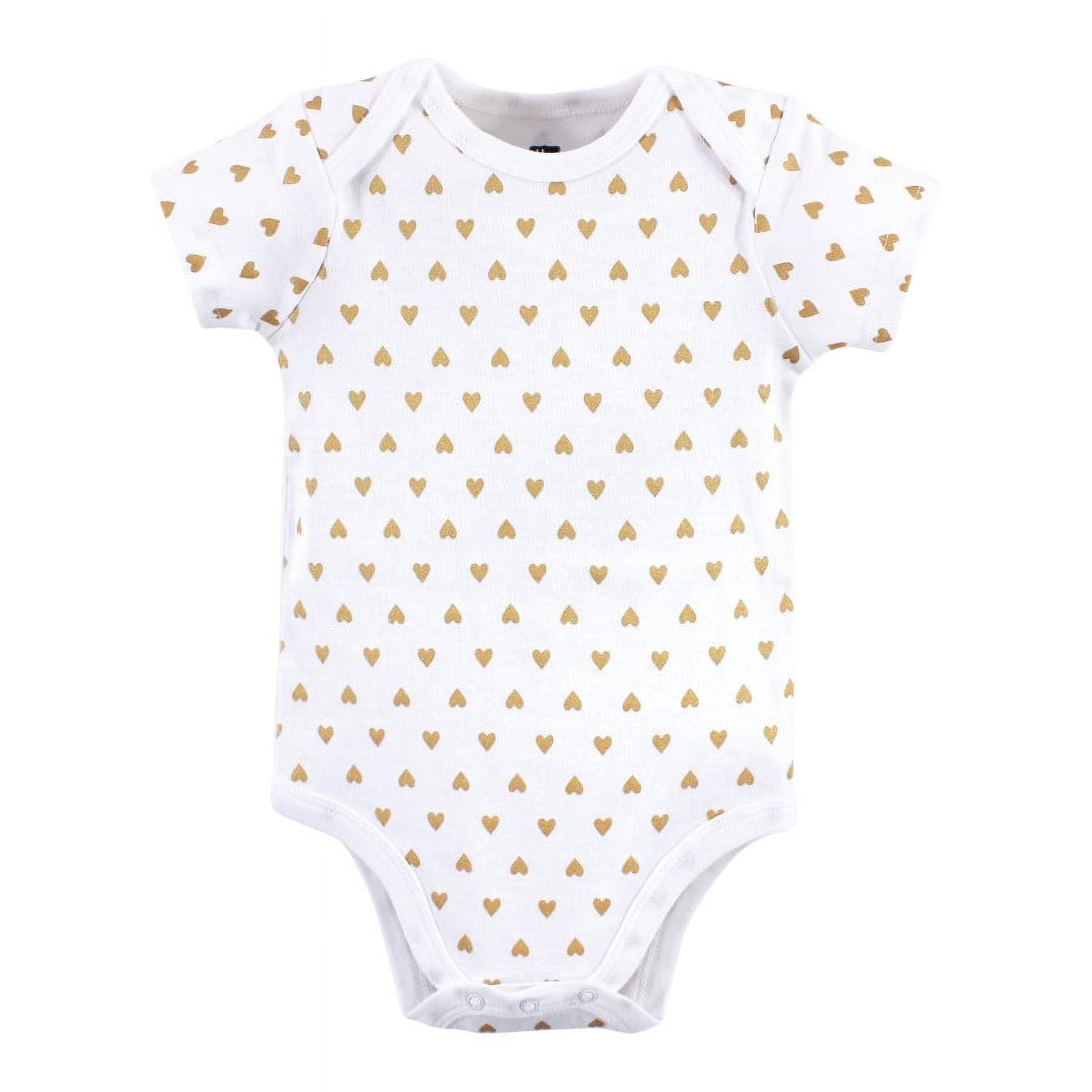 Hudson Baby Short Sleeve Bodysuits, 5-Pack, Newborn- 24 Months