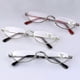 thumbnail image 2 of Reading Glasses Metal Spring Hinges Half Moon Semi Rimless Readers 1.0~ 4.0, 2 of 5