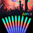 thumbnail image 2 of 1/10/20 piezas de palitos de espuma con luz LED, palitos luminosos de esponja, luz nocturna, suministros para fiestas, bodas, cumpleaños, raves, conciertos, 2 of 5