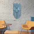 thumbnail image 6 of kowaku Leaves Tassels Macrame Wall Hanging Tapestry Handmade Woven Tapestry Chic Wall Art Decoration for Home Bedroom Dorm Apartment Blue, 6 of 9