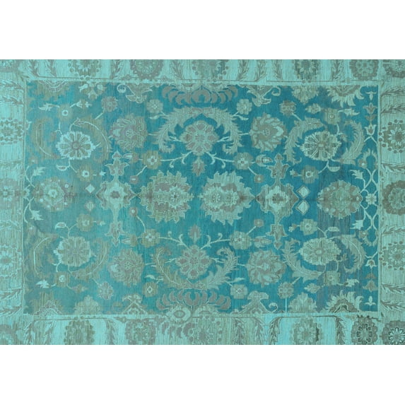 Ahgly Company Indoor Rectangle Abstract Light Blue Modern Area Rugs, 4' x 6'