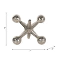 thumbnail image 5 of Decorative Metal Jack Sculpture for Home Décor - Modern Figurine for Bathroom, Office, and Living Room Décor - Abstract Accent for Entryway, Shelf Display, and Coffee Table - 5", Silver & Metallic, 5 of 13