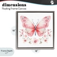 thumbnail image 4 of Stupell Industries Bohemian Pink Symmetrical Butterfly Florals Gray Floating Frame Canvas Art, 18 x 18, by Creative Studio, 4 of 8