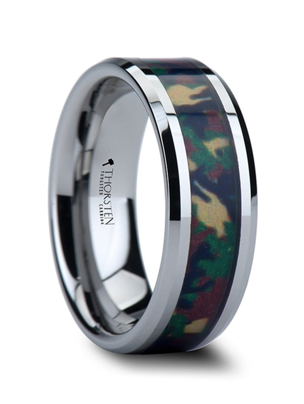 COMMANDO Tungsten Wedding Ring with Military Style Jungle