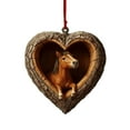 thumbnail image 4 of Vacemry Under $5 Heart-Shaped Animal Tree Ornament, Forest Creature Hanging Decor, Woodland Theme Christmas Pendant, Rustic Holiday Decoration, Nature Inspired Accents, 4 of 9