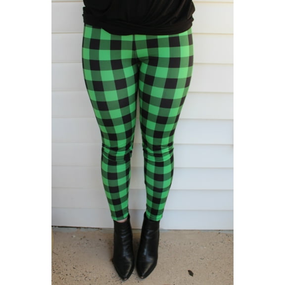 So Kelly Green Plaid - Women's One Size Leggings