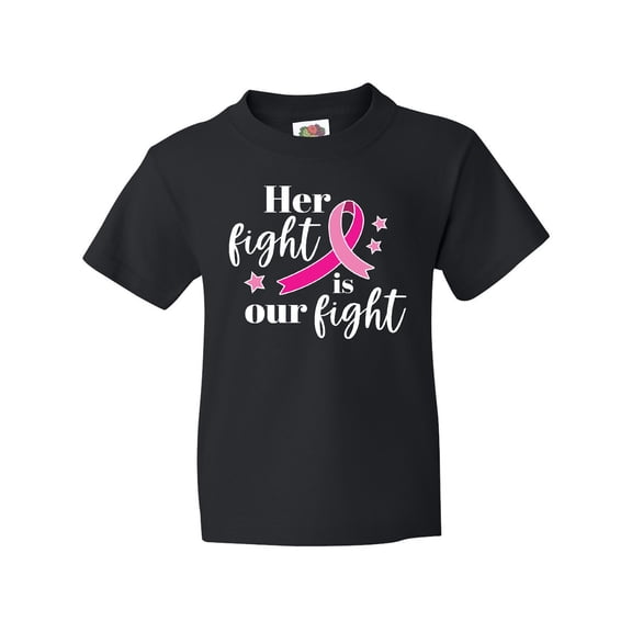 Inktastic Breast Cancer Awareness Her Fight is our fight Youth T-Shirt