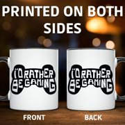 I'd Rather Be Gaming Mug - Funny Gamer Gift - Video Game Lover Present - Geek Coffee Mug - Gift for Him or Her - Game Controller Mug - 11 Ounce Black Rim Handle Novelty Coffee Cup - WMUG1405-BLK