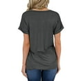 thumbnail image 3 of XCHQRTI Women V Neck Pocket T Shirt Casual Loose Short Sleeves Tee Tops, 3 of 4