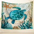 thumbnail image 4 of Tapiz de tortuga marina vida marina tapiz bohemio Mandala tapiz colgante de pared Arte de la pared Decoración, camino de mesa de playa/tela Adepaton LRWJ316, 4 of 4