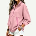 thumbnail image 6 of Yyeselk Women's Half Zip Sweatshirt Lightweight Stand Collar Sweatshirts for Women Long Sleeve Loose Fit Fall Clothes Pink S, 6 of 7