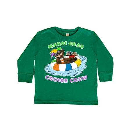 

Inktastic Mardi Gras Cruise Crew with Cute Otter in Water Tube Gift Toddler Boy or Toddler Girl Long Sleeve T-Shirt