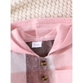 thumbnail image 6 of Little Boy Girl Pants Set Contrast Color Plaid Long Sleeve Button-up Hoodie Trousers Outfits, 6 of 9