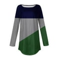 thumbnail image 5 of LAJPXKHY Women Long Sleeve Shirts Oversized Fall Loose Fitted Tops Casual Color Block Comfy Shirt, 5 of 5