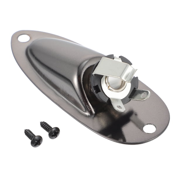 Luxshiny Guitar Jack Socket Negro Con Tornillos Incluidos Para Instalación En Guitarra Y Bajo Acústico