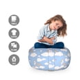 thumbnail image 2 of Cartoon Storage Toy Bag Chair, Mythical Creatures Walking and Jumping Clouds with Rainbows Unicorn, Stuffed Animal Organizer Washable Bag, Small Size, Sky Blue Multicolor, by Ambesonne, 2 of 3
