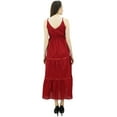 thumbnail image 4 of Bimba Women's Sundress Long Maxi Drawstring Waist Spaghetti Strap Dresses, 4 of 9
