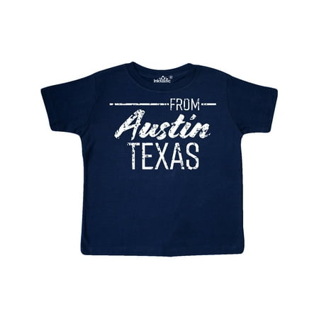 

Inktastic From Austin Texas in White Distressed Text Gift Toddler Boy or Toddler Girl T-Shirt