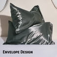 thumbnail image 3 of Gogreen Satin Pillowcase for Hair and Skin, Silk Satin Pillowcase 2 Pack, Pillow Cases Set of 2, Silky Pillow Cover with Envelope Closure (20"x26", Grey, Standard), 3 of 5