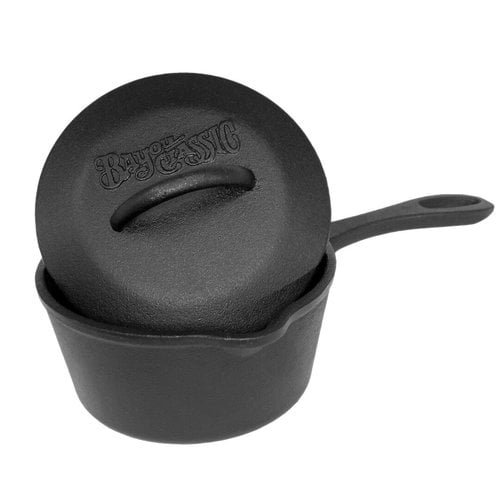 Bayou Classic Covered 1 qt. Cast Iron Sauce Pan with Lid
